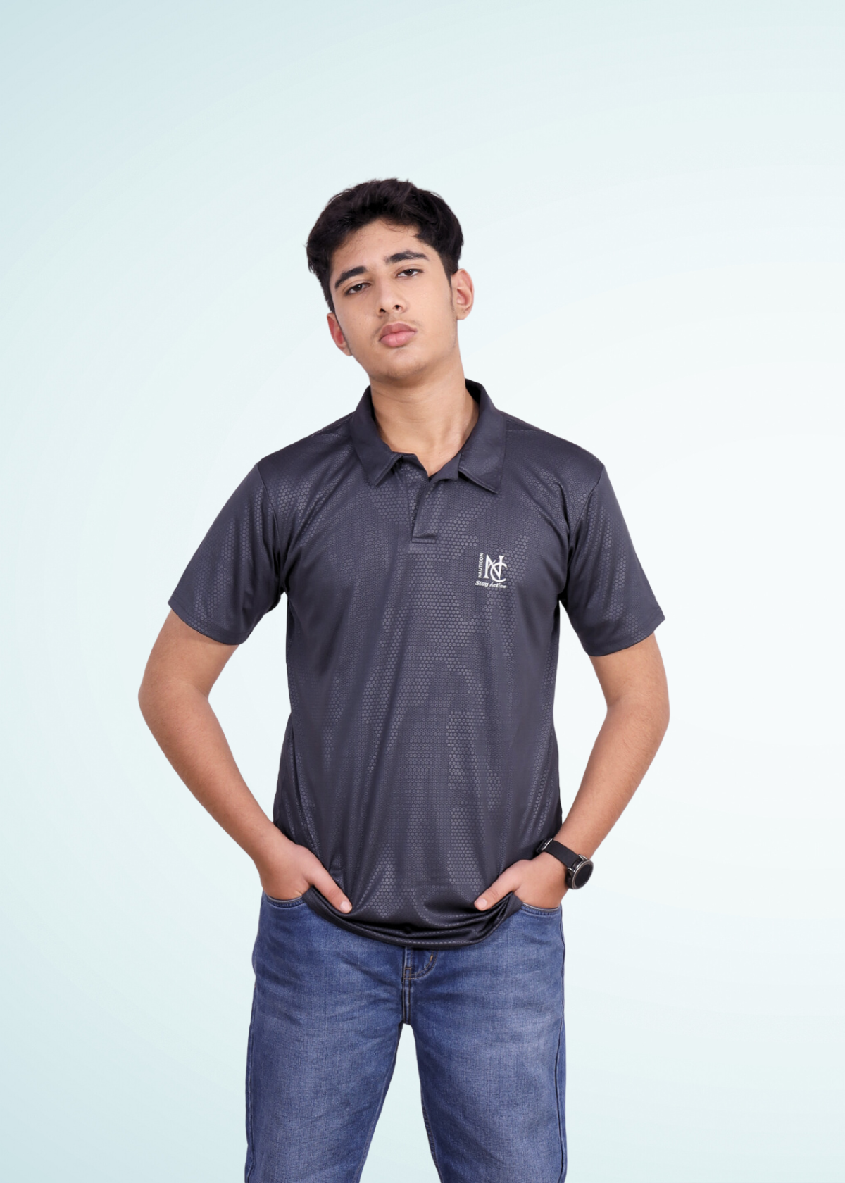 NAUTICON POLO T-SHIRT GREY - NAUTICON WEARABLES