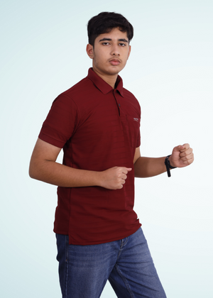 NAUTICON POLO T-SHIRT MAROON - NAUTICON