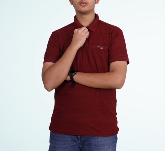 NAUTICON POLO T-SHIRT MAROON - NAUTICON WEARABLES