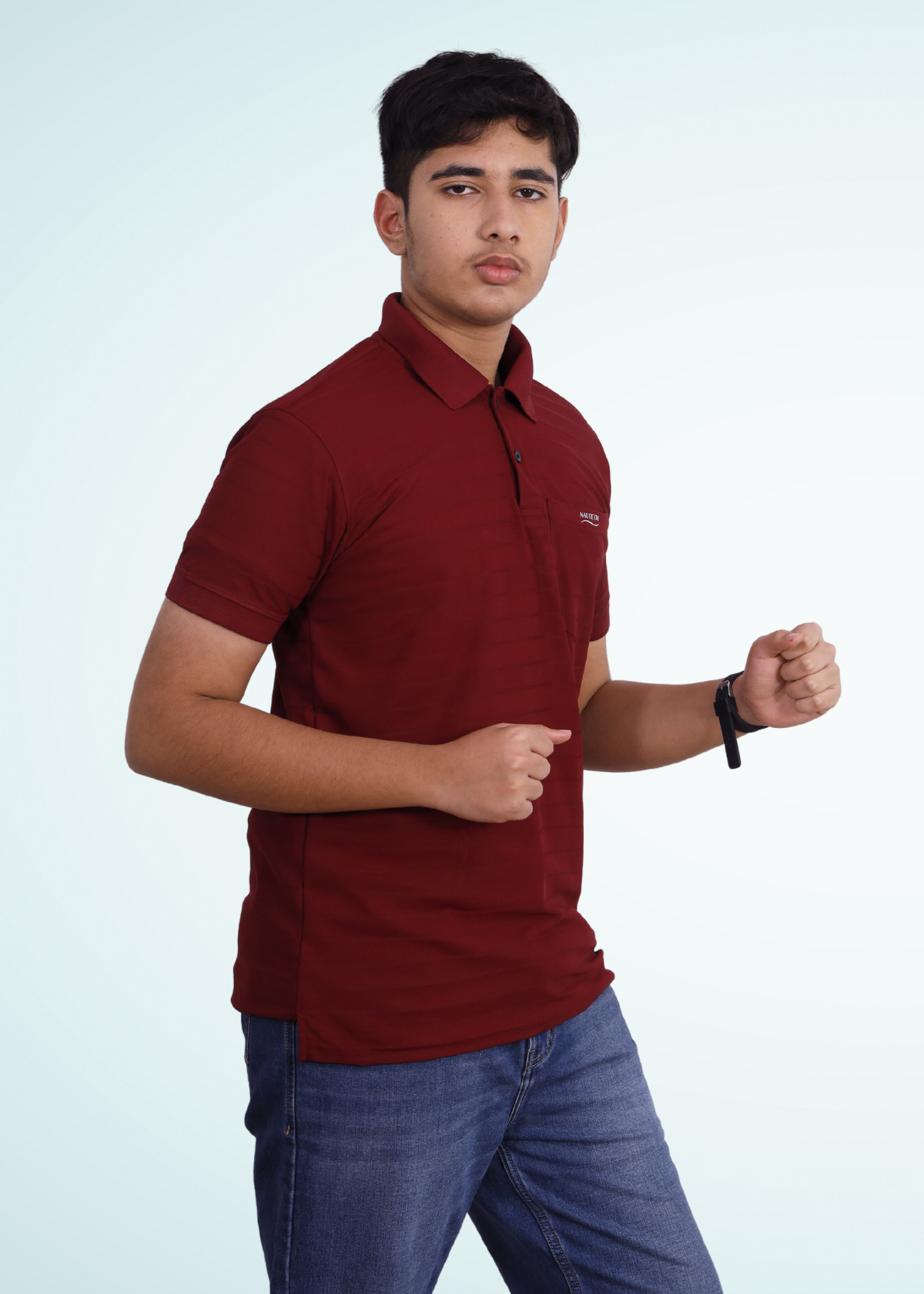 NAUTICON POLO T-SHIRT MAROON - NAUTICON WEARABLES