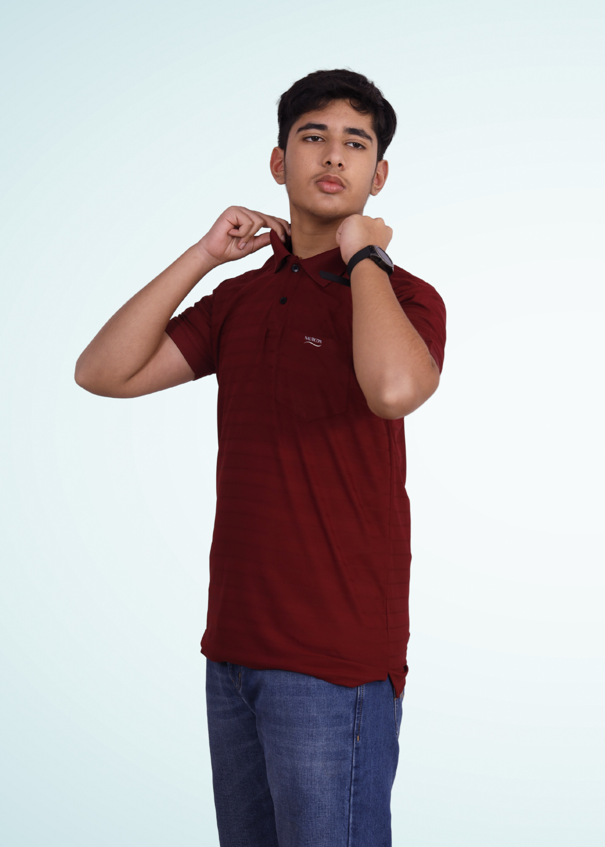 NAUTICON POLO T-SHIRT MAROON - NAUTICON WEARABLES