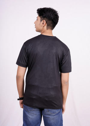 NAUTICON Premium Polyester Crew Neck Black Dotted - NAUTICON