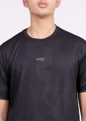 NAUTICON Premium Polyester Crew Neck Black Dotted - NAUTICON