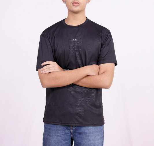 NAUTICON Premium Polyester Crew Neck Black Dotted - NAUTICON WEARABLES