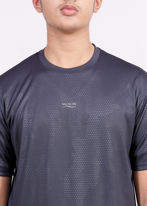 NAUTICON Premium Polyester Crew Neck Grey Dotted - NAUTICON