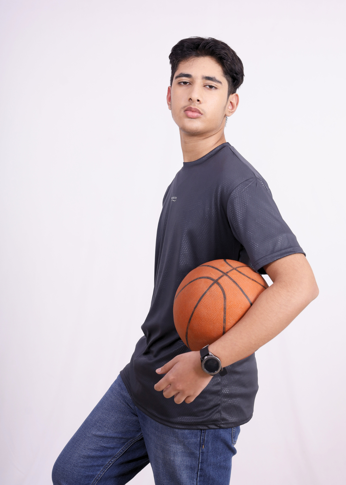 NAUTICON Premium Polyester Crew Neck Grey Dotted - NAUTICON