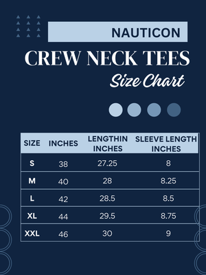 NAUTICON Premium Polyester Crew Neck T-Shirt Blue & Teal Green - NAUTICON WEARABLES