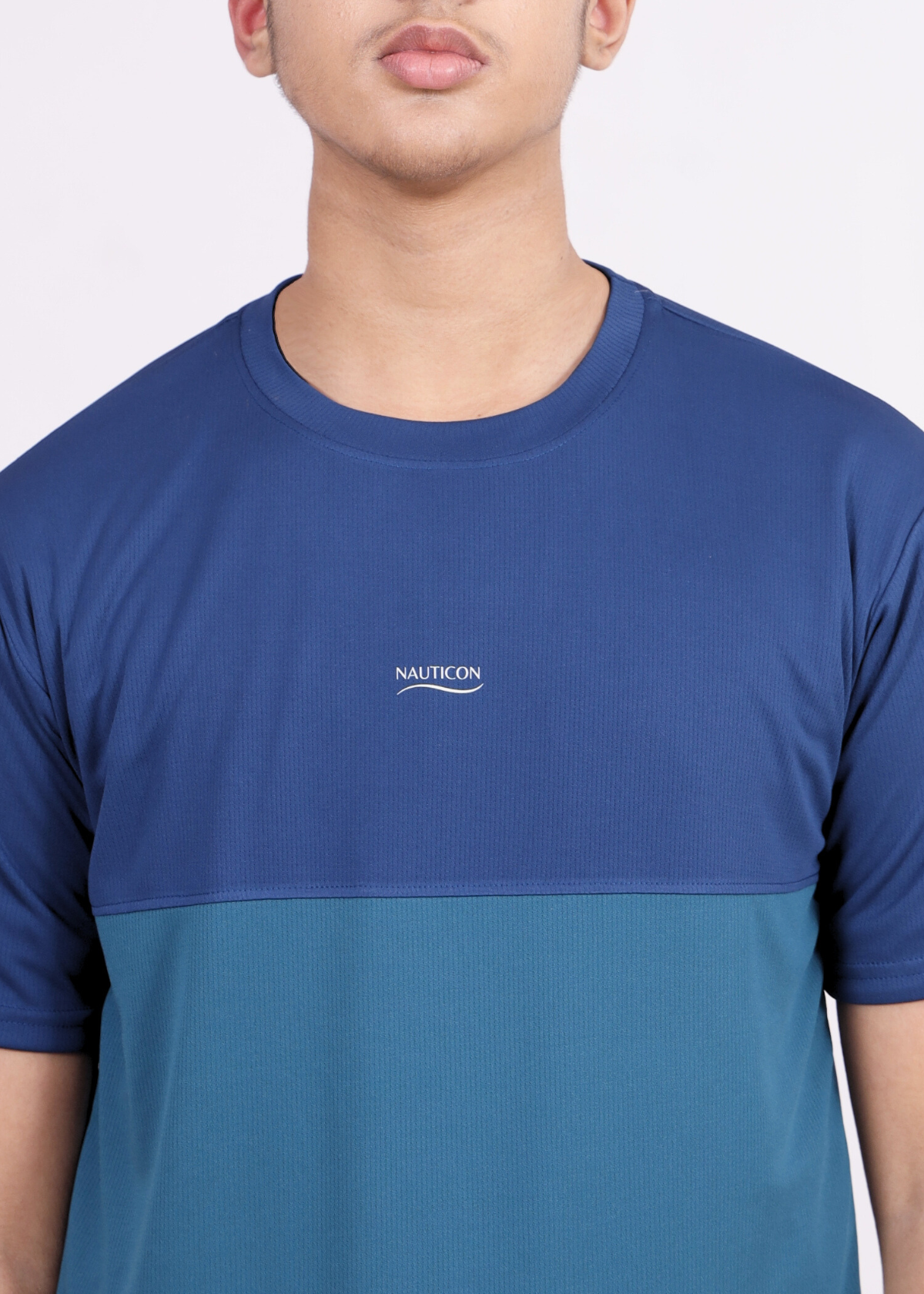 NAUTICON Premium Polyester Crew Neck T-Shirt Blue & Teal Green - NAUTICON WEARABLES