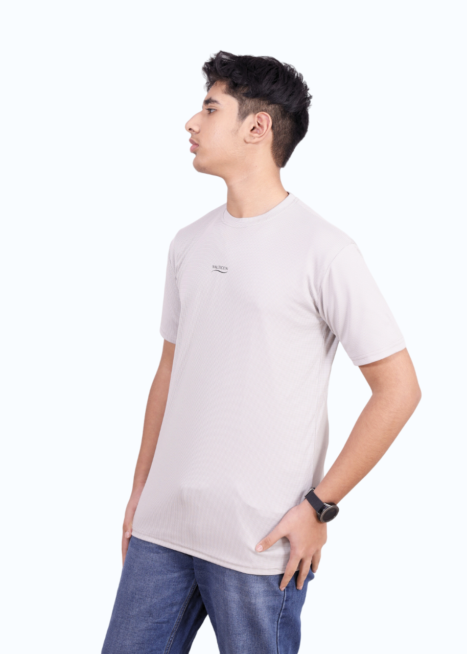 NAUTICON Premium Polyester Crew Neck T-Shirt Light Grey - NAUTICON