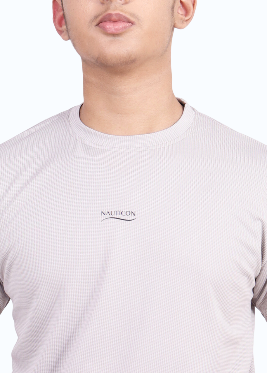 NAUTICON Premium Polyester Crew Neck T-Shirt Light Grey - NAUTICON