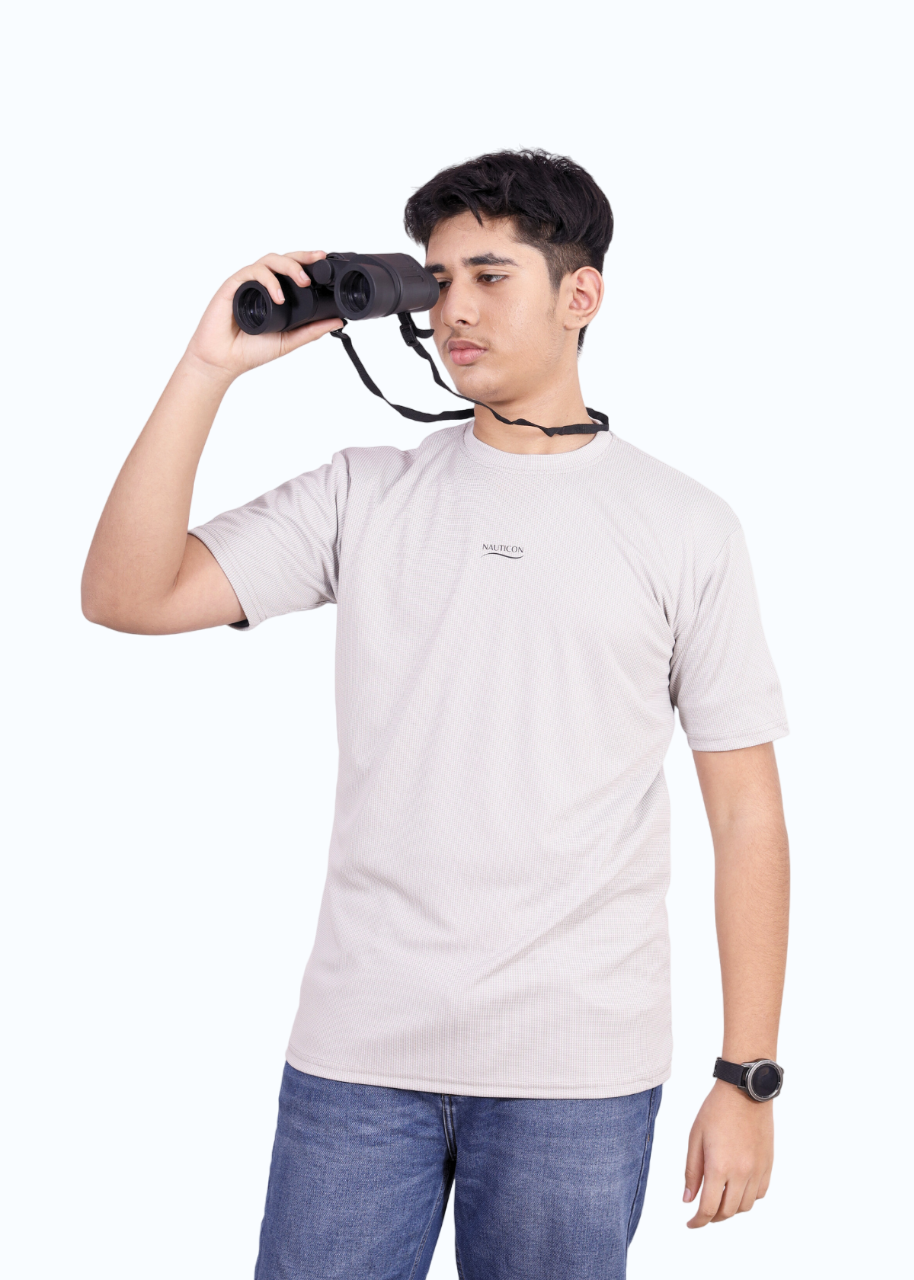 NAUTICON Premium Polyester Crew Neck T-Shirt Light Grey - NAUTICON