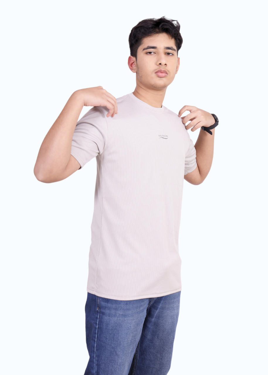 NAUTICON Premium Polyester Crew Neck T-Shirt Light Grey - NAUTICON