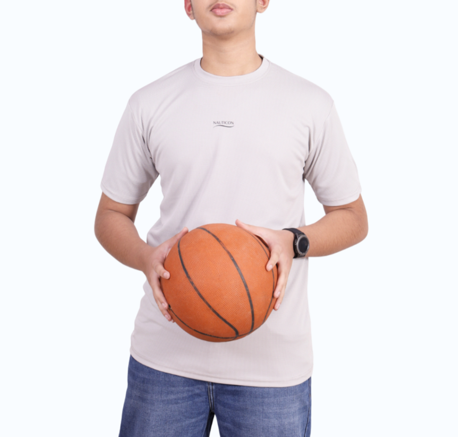 NAUTICON Premium Polyester Crew Neck T-Shirt Light Grey - NAUTICON WEARABLES