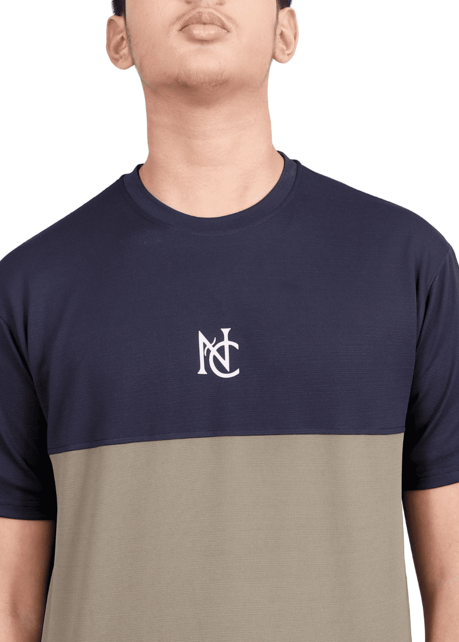NAUTICON Premium Polyester Crew Neck T-Shirt Navy & Olive - NAUTICON WEARABLES