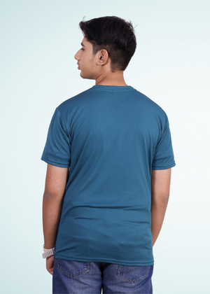 NAUTICON Premium Polyester Crew Neck T-shirt Teal Green & Blue - NAUTICON WEARABLES