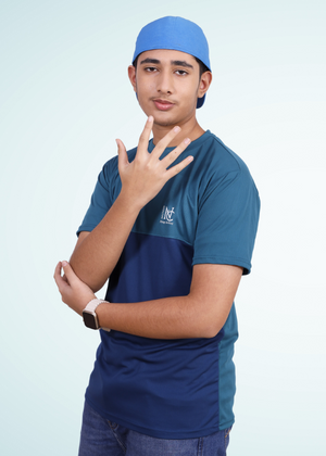 NAUTICON Premium Polyester Crew Neck T-shirt Teal Green & Blue - NAUTICON WEARABLES