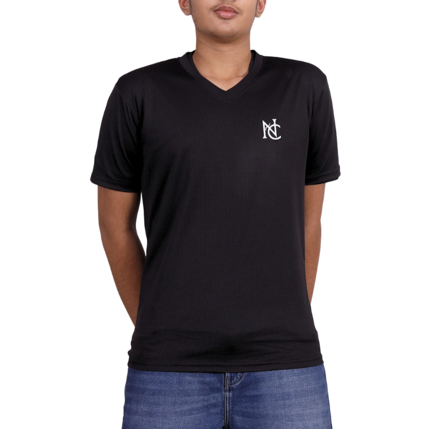 NAUTICON Premium Polyester V- Neck Black - NAUTICON