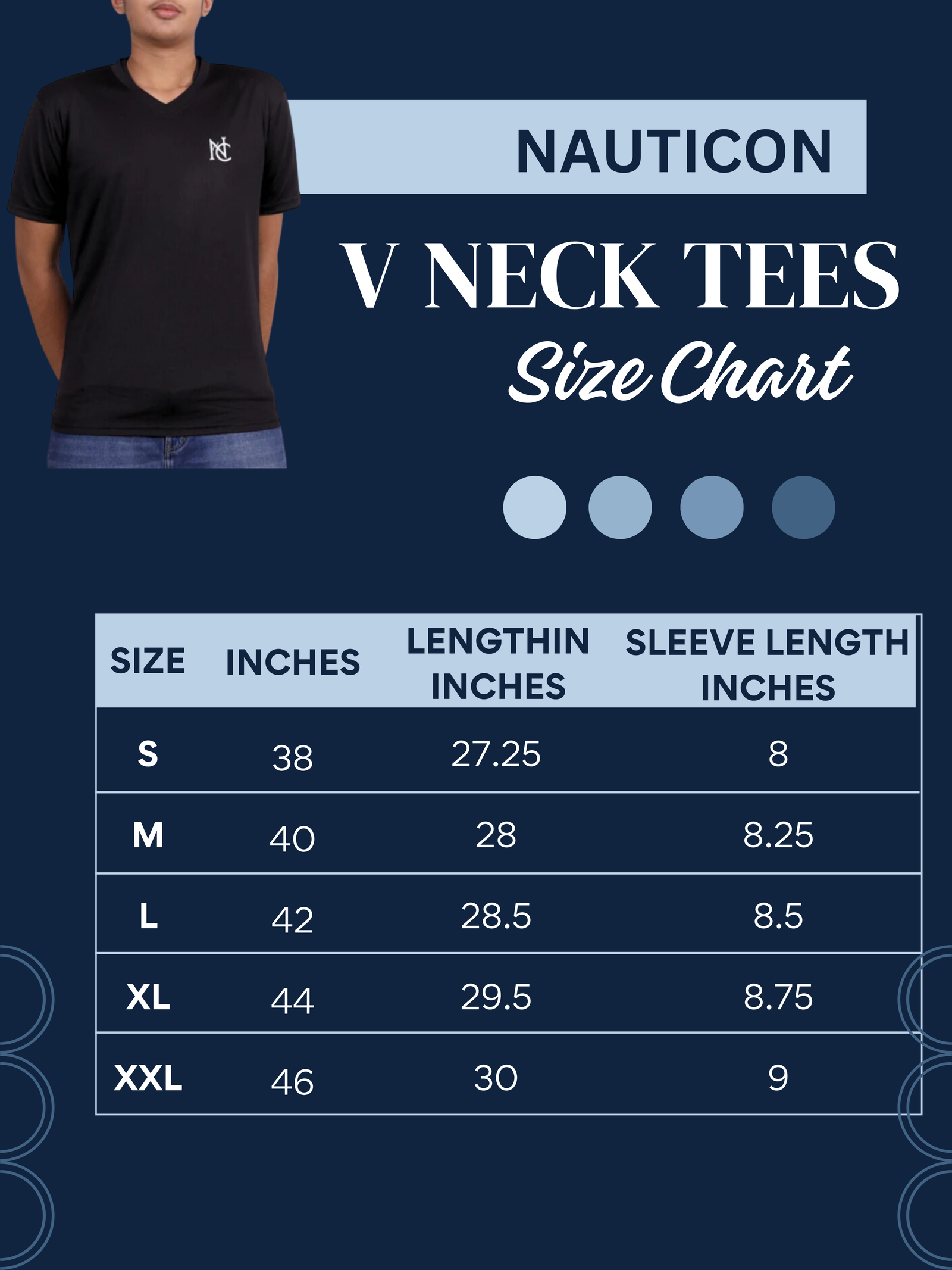 NAUTICON Premium Polyester V- Neck Black - NAUTICON