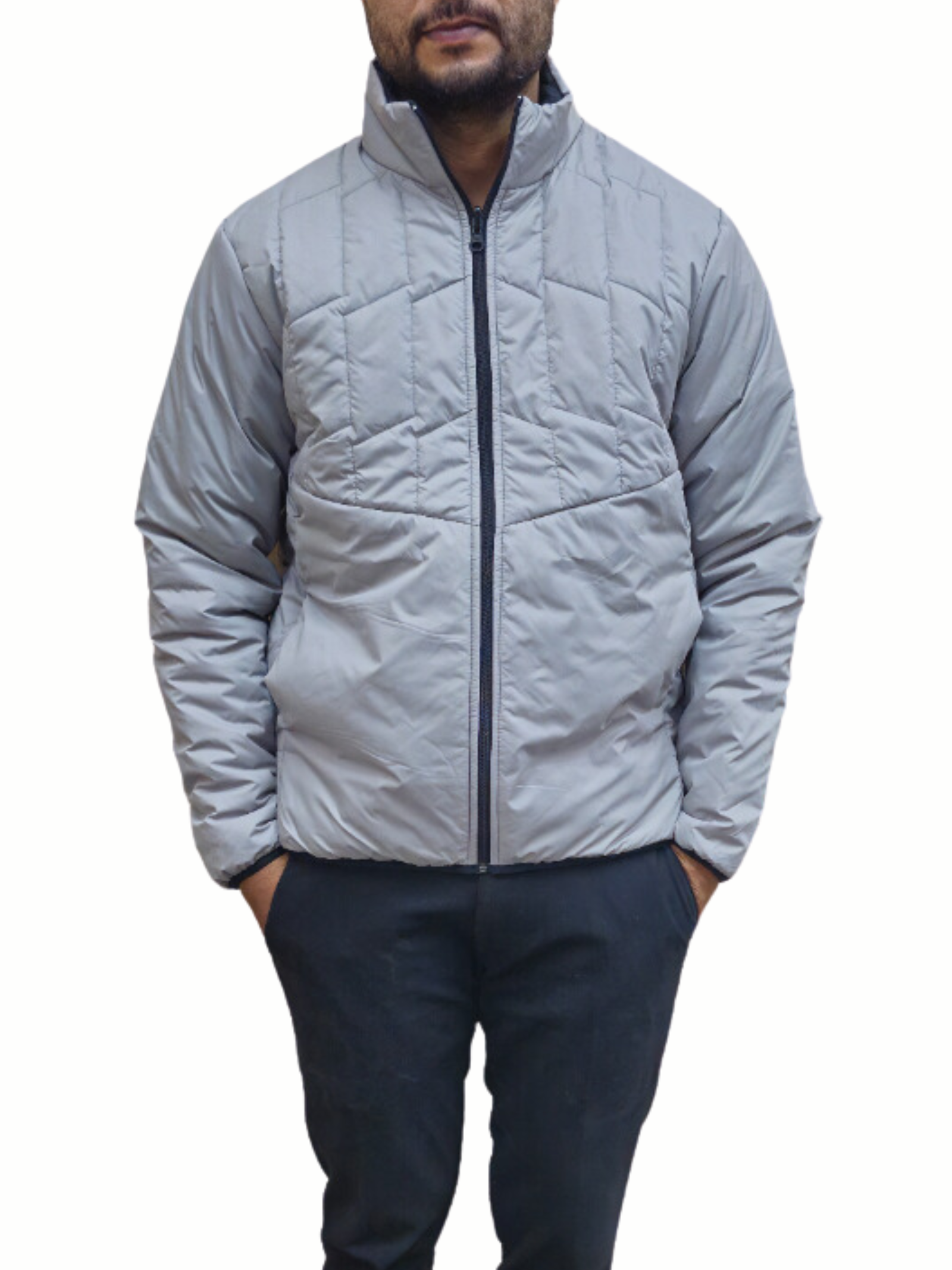 NAUTICON Reversible Jacket Without Hood With Sleeve For Men Dark and Light Grey - NAUTICON
