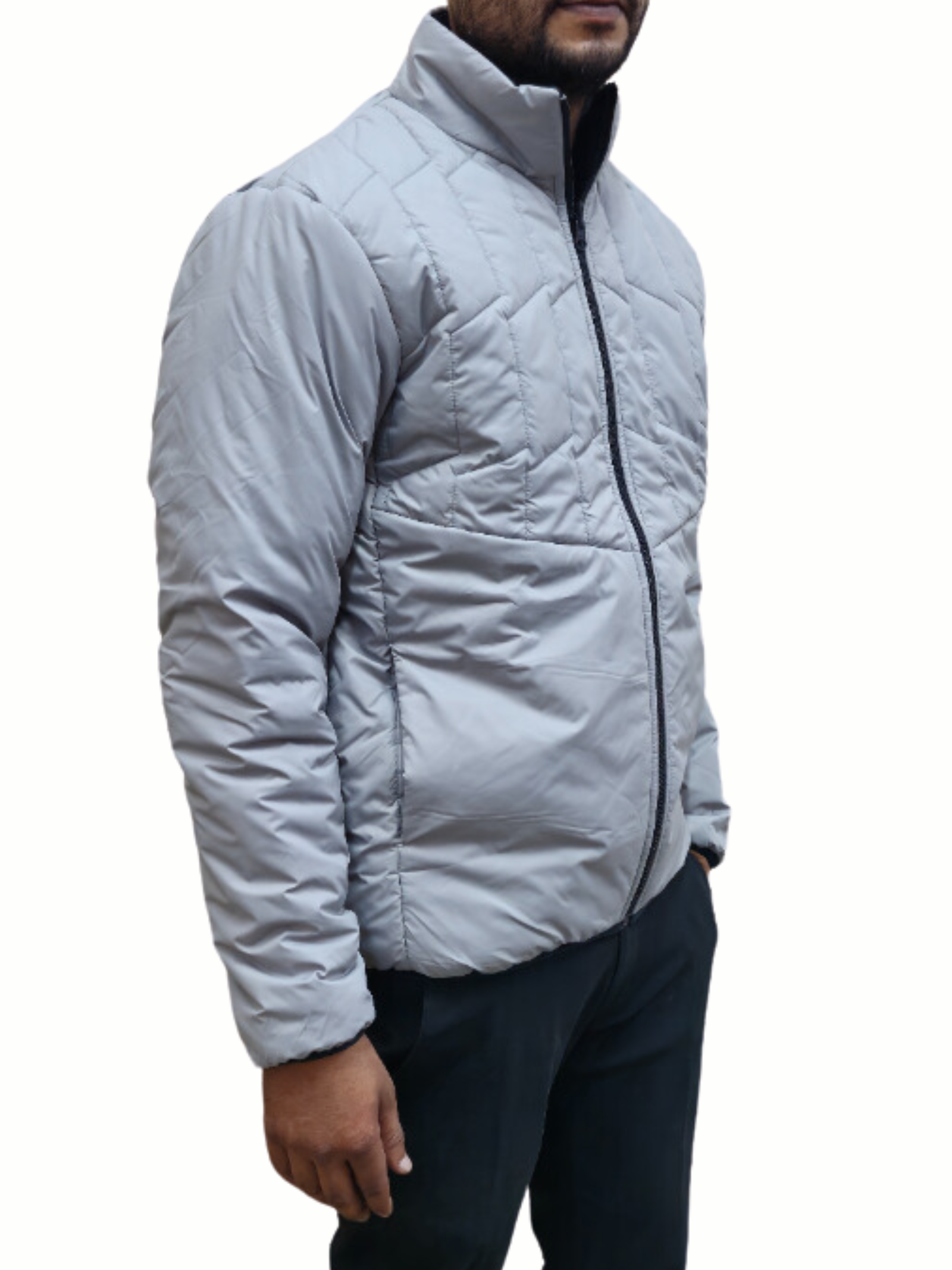 NAUTICON Reversible Jacket Without Hood With Sleeve For Men Dark and Light Grey - NAUTICON WEARABLES