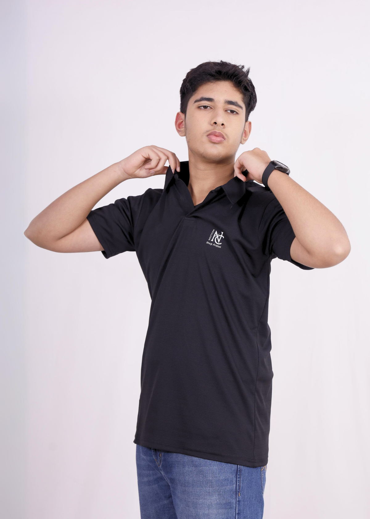 NAUTICON SOLID T-SHIRT BLACK COLLAR - NAUTICON WEARABLES