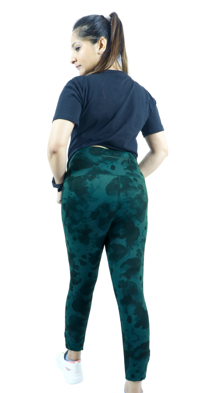 Nauticon Comfy Women’s Lycra Yoga Pants for Every Session/Dark Green - NAUTICON WEARABLES
