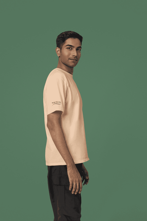 Nauticon Dark Printed Men’s Regular Cotton T-Shirt /Beige - NAUTICON WEARABLES