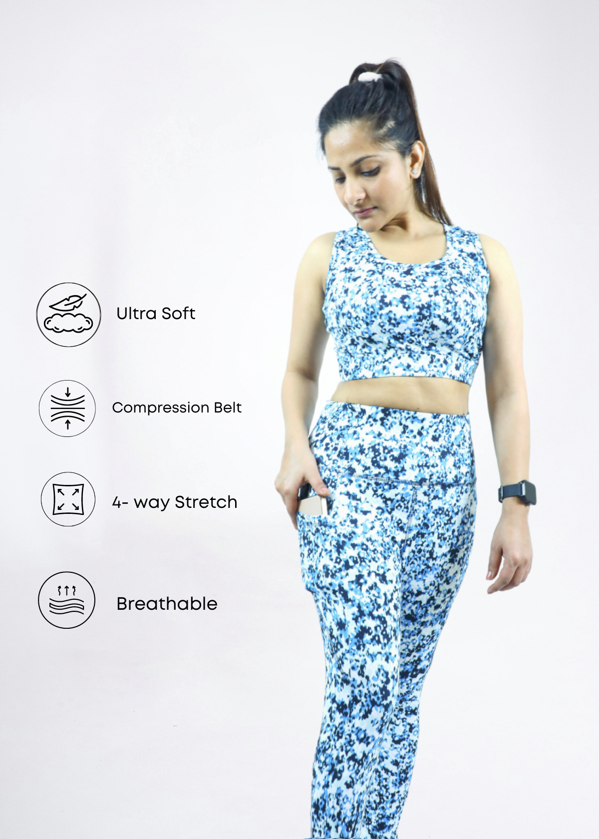 Nauticon Fit & Fabulous Women’s Lycra Gym Wear for Every Workout Outfit/Blue - NAUTICON WEARABLES