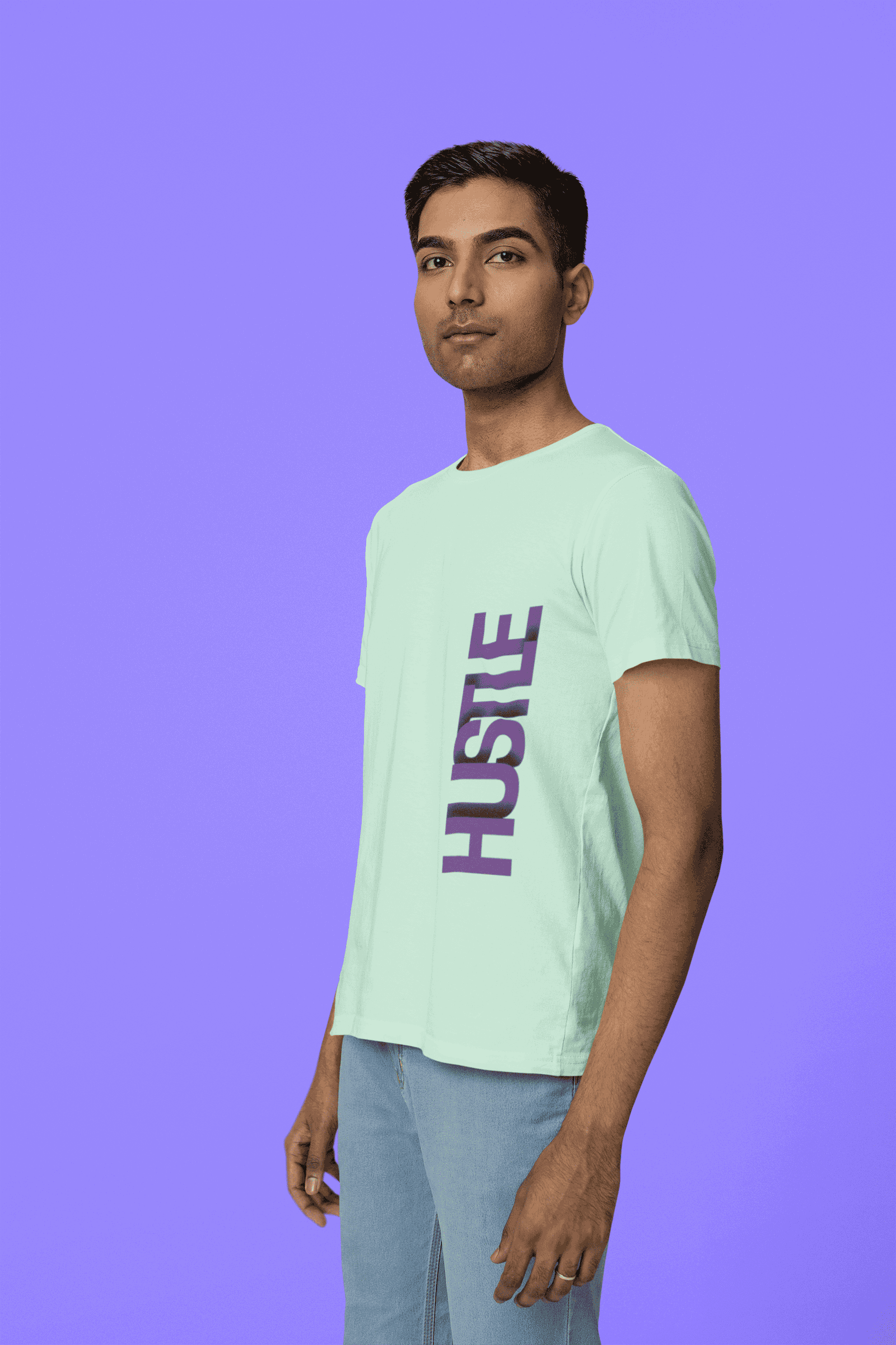Nauticon Hustle Printed Men’s Regular CottonT-Shirt /Sea Green - NAUTICON WEARABLES