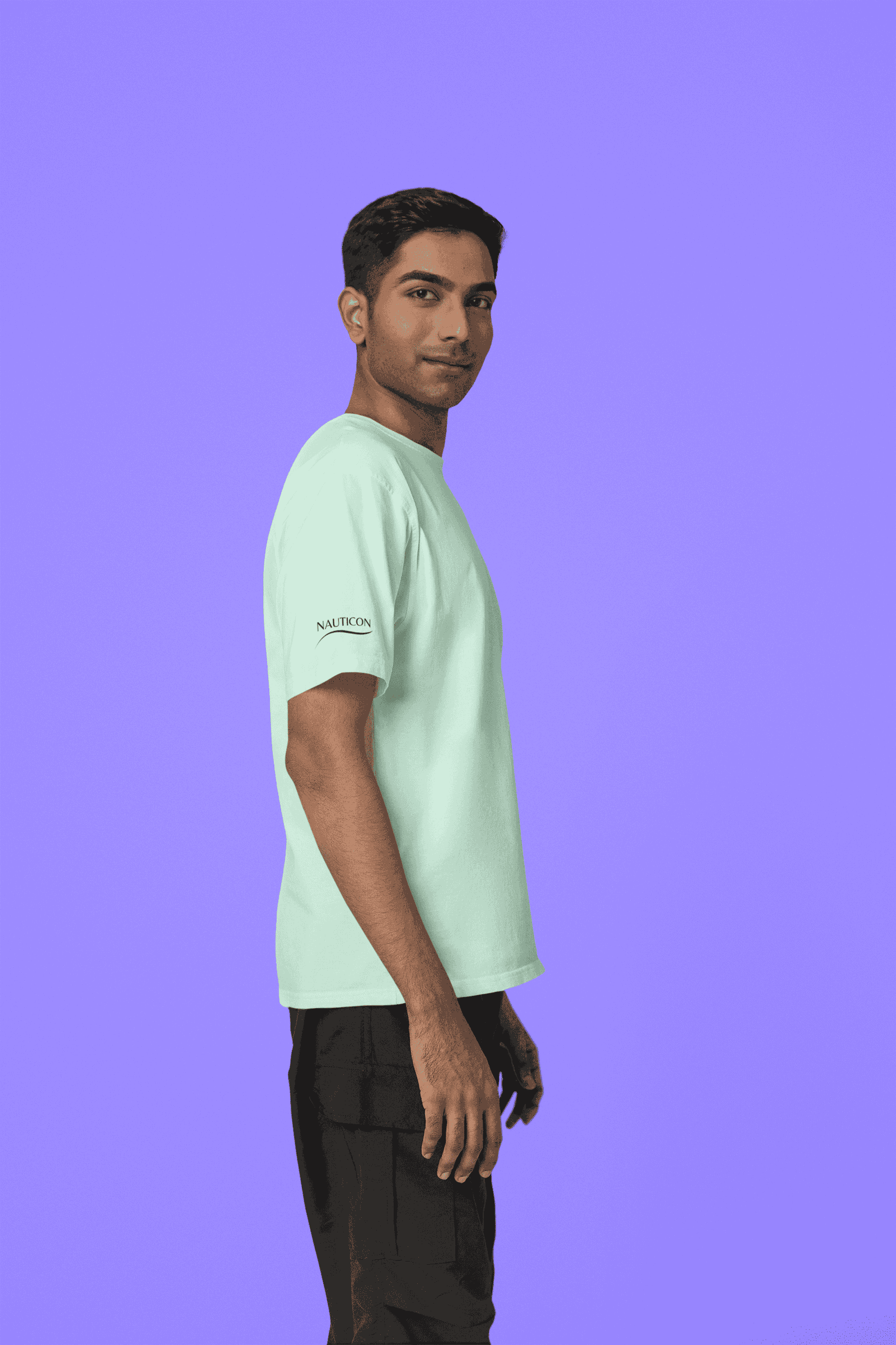 Nauticon Hustle Printed Men’s Regular CottonT-Shirt /Sea Green - NAUTICON WEARABLES