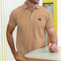 Nauticon Men’s Active & Casual Wear Solid Plain Cotton Polo T-Shirts/Beige - NAUTICON WEARABLES