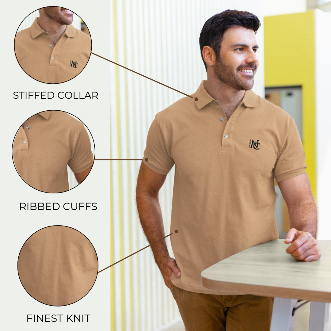 Nauticon Men’s Active & Casual Wear Solid Plain Cotton Polo T-Shirts/Beige - NAUTICON WEARABLES