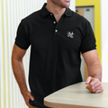 Nauticon Men’s Active & Casual Wear Solid Plain Cotton Polo T-Shirts/Black - NAUTICON WEARABLES