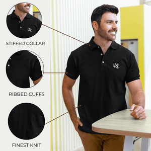 Nauticon Men’s Active & Casual Wear Solid Plain Cotton Polo T-Shirts/Black - NAUTICON WEARABLES