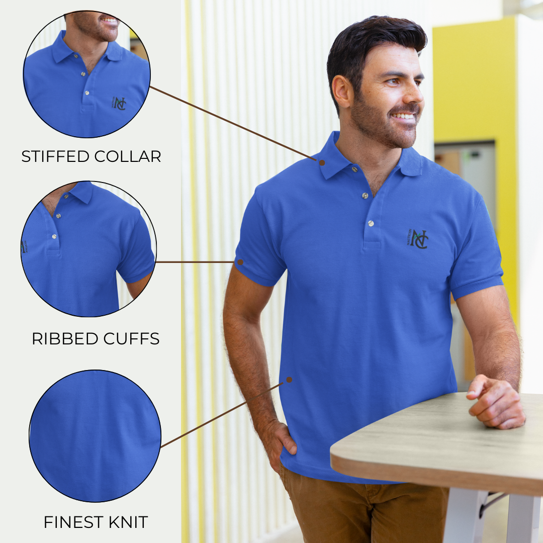 Nauticon Men’s Active & Casual Wear Solid Plain Cotton Polo T-Shirts/Blue - NAUTICON WEARABLES