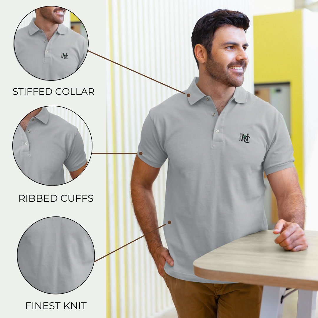 Nauticon Men’s Active & Casual Wear Solid Plain Cotton Polo T-Shirts/Grey - NAUTICON WEARABLES