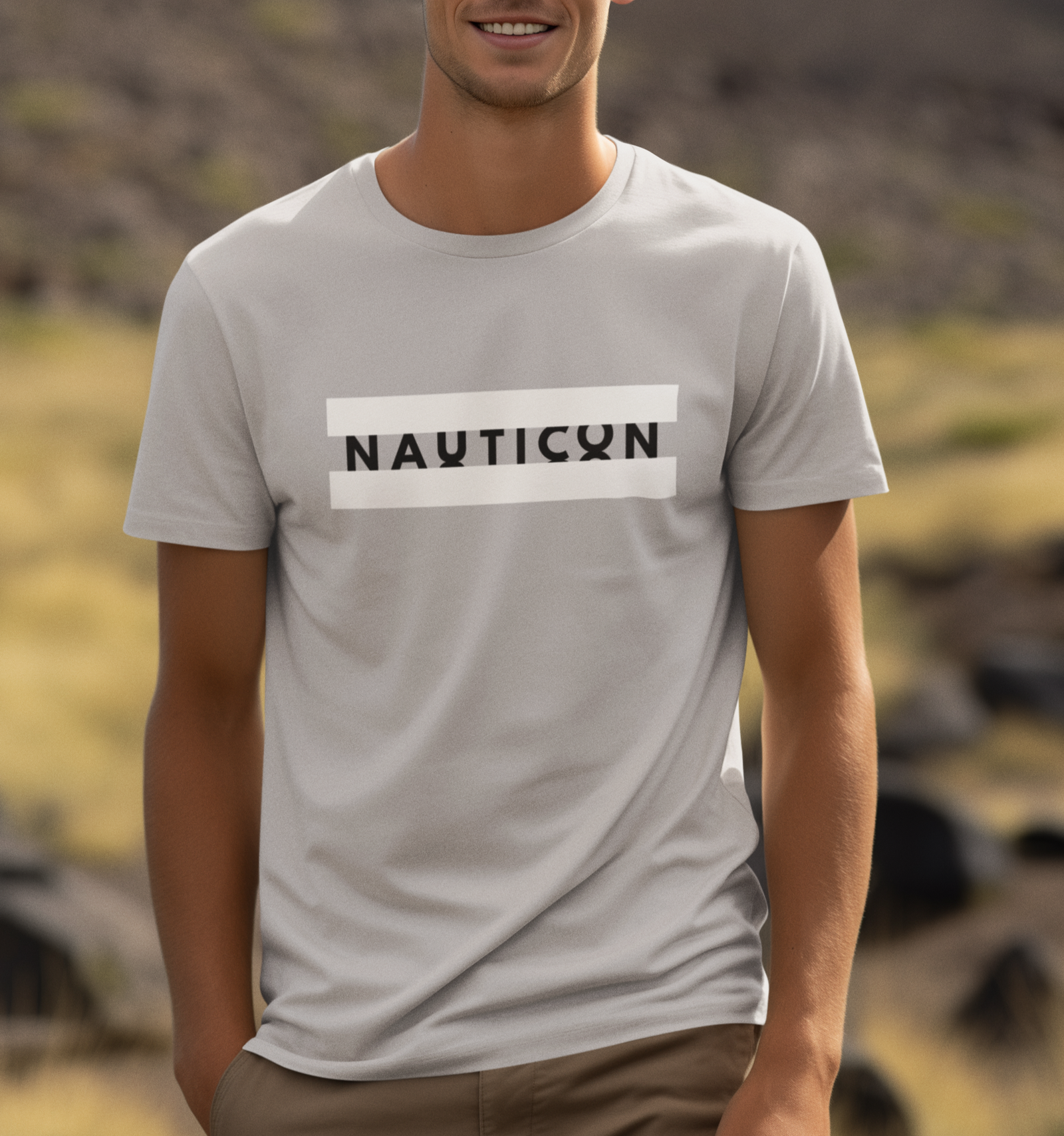 Nauticon Printed Men’s Regular Cotton T-Shirt /Grey - NAUTICON WEARABLES