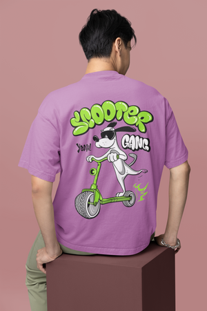 Nauticon Scooter Printed Men’s Oversize Cotton T-Shirt /Lavender - NAUTICON WEARABLES