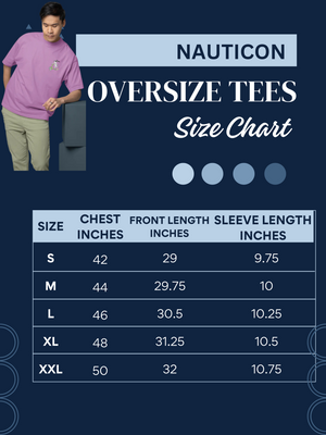 Nauticon Scooter Printed Men’s Oversize Cotton T-Shirt /Lavender - NAUTICON WEARABLES