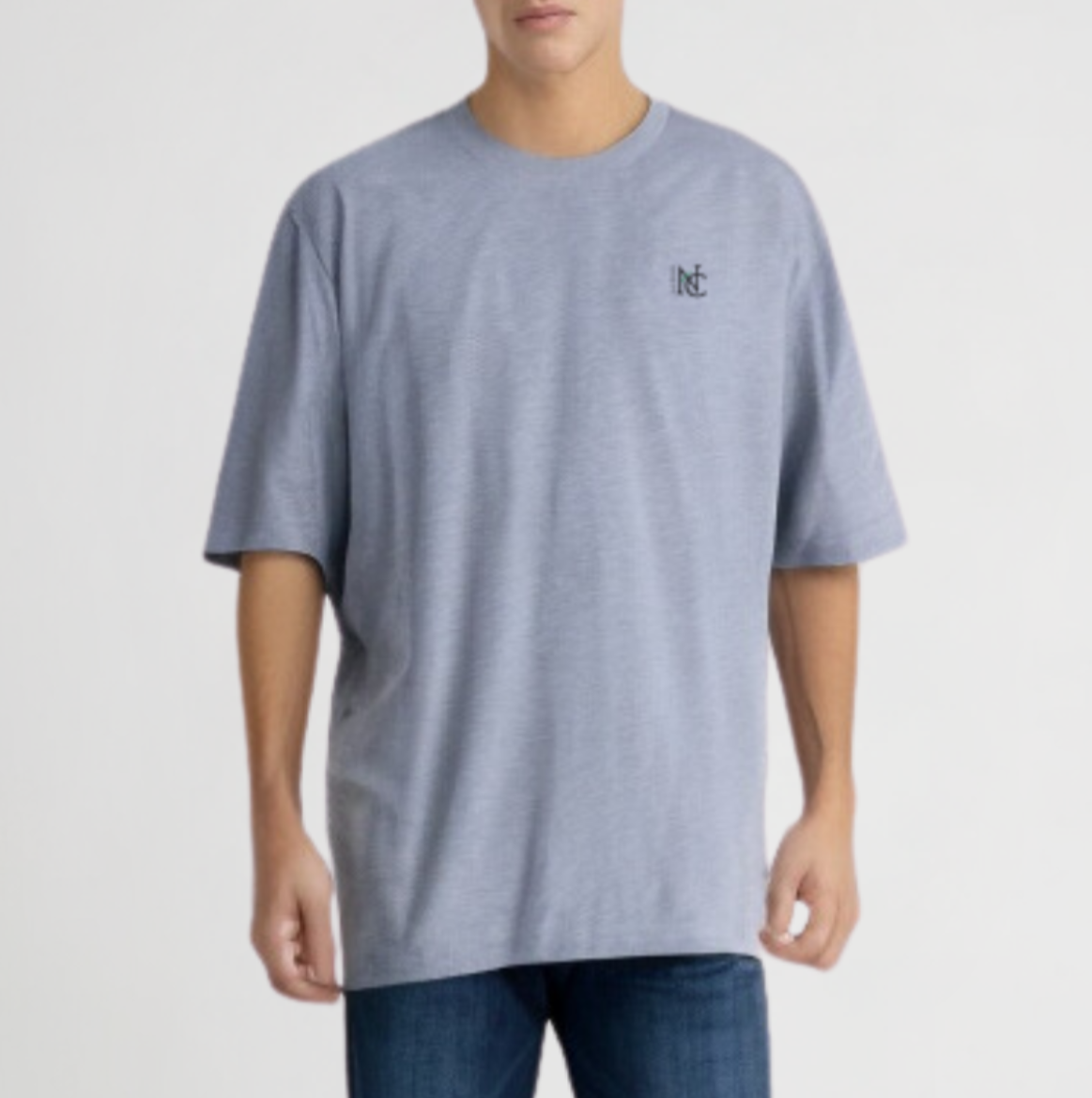 Nauticon Solid Plain Men’s Oversize Cotton T-Shirt /Melange Grey - NAUTICON WEARABLES