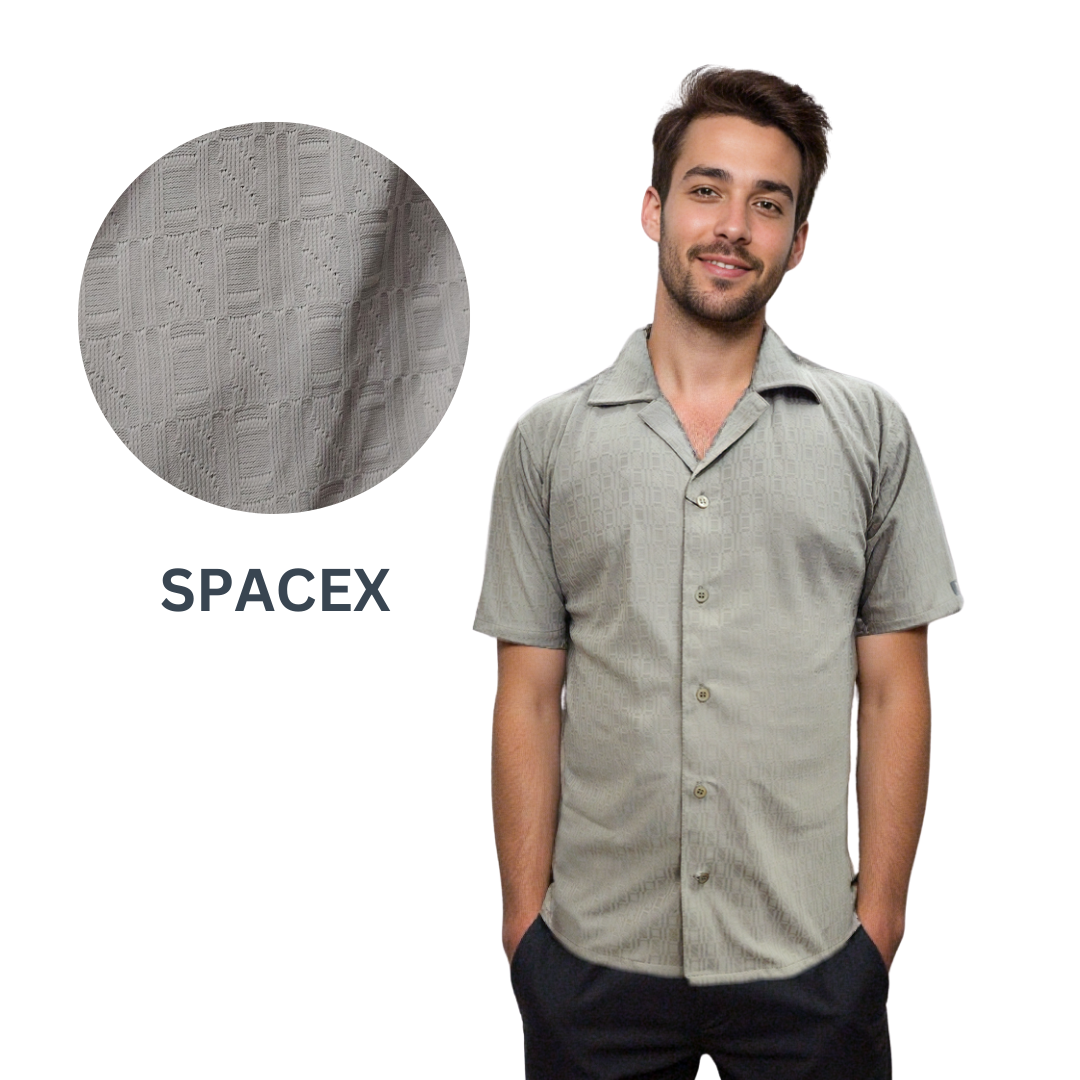 Nauticon Summer Jacquard Shirt For Men 100 Poly/Spacex TAN - NAUTICON