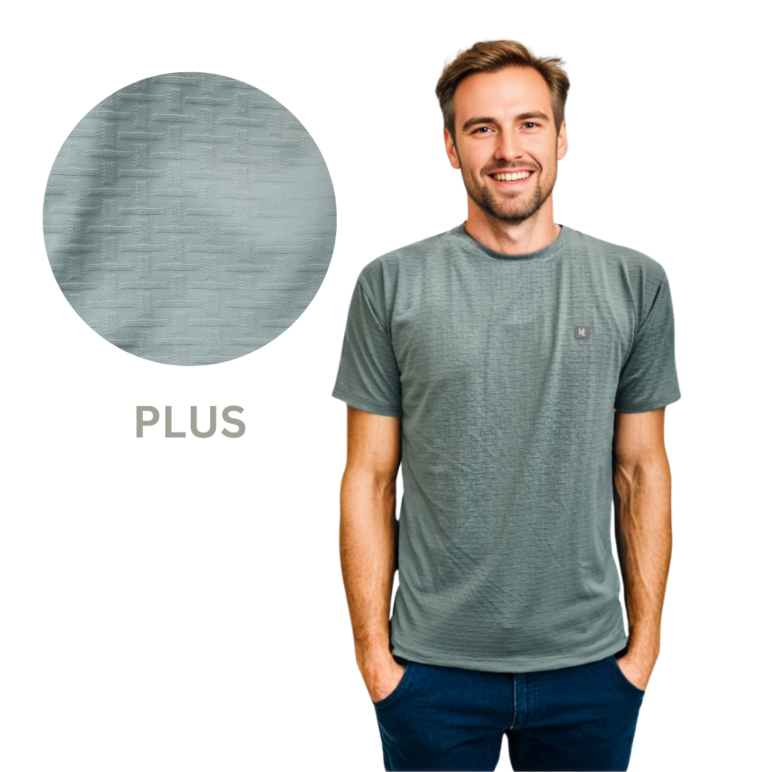 Nauticon Summer Plus Jacquard Crew Neck T-Shirt For Men 100 Poly/Pista-M - NAUTICON