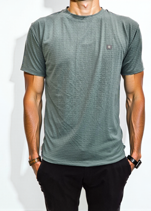 Nauticon Summer Plus Jacquard Crew Neck T-Shirt For Men 100 Poly/Pista-M - NAUTICON