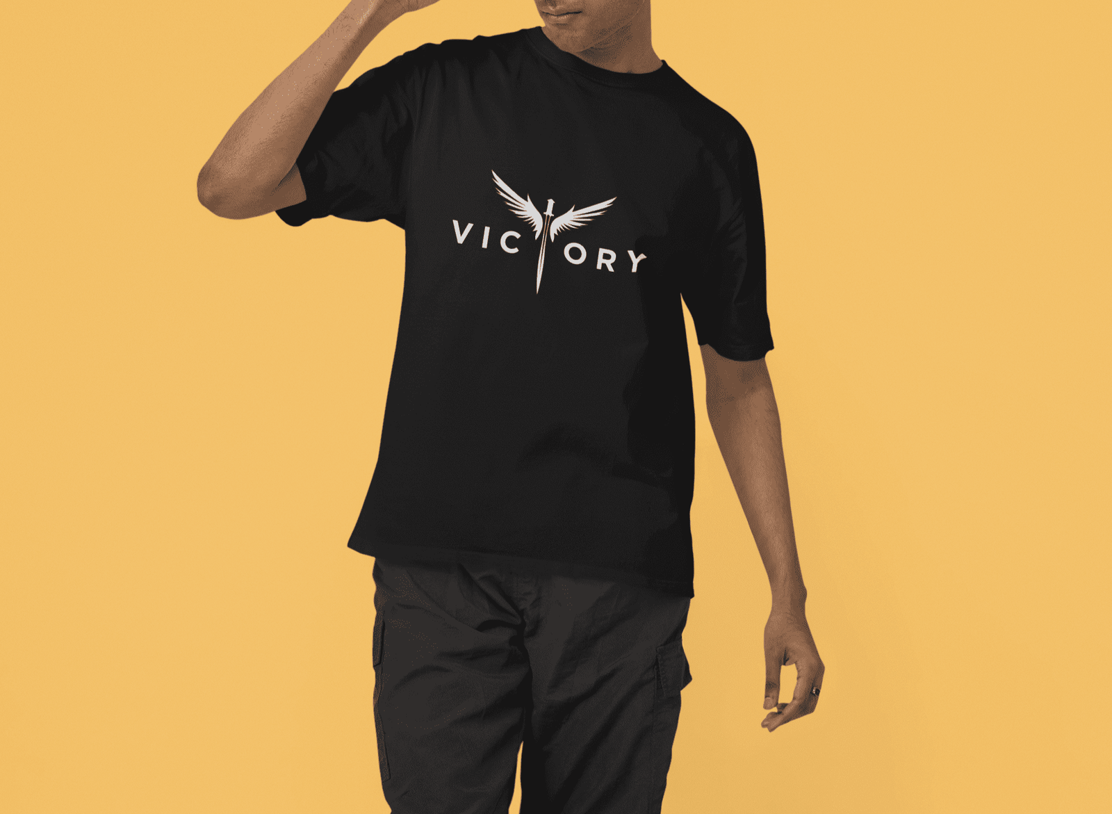 Nauticon Victory Printed Men’s Regular Cotton T-Shirt /Black - NAUTICON WEARABLES