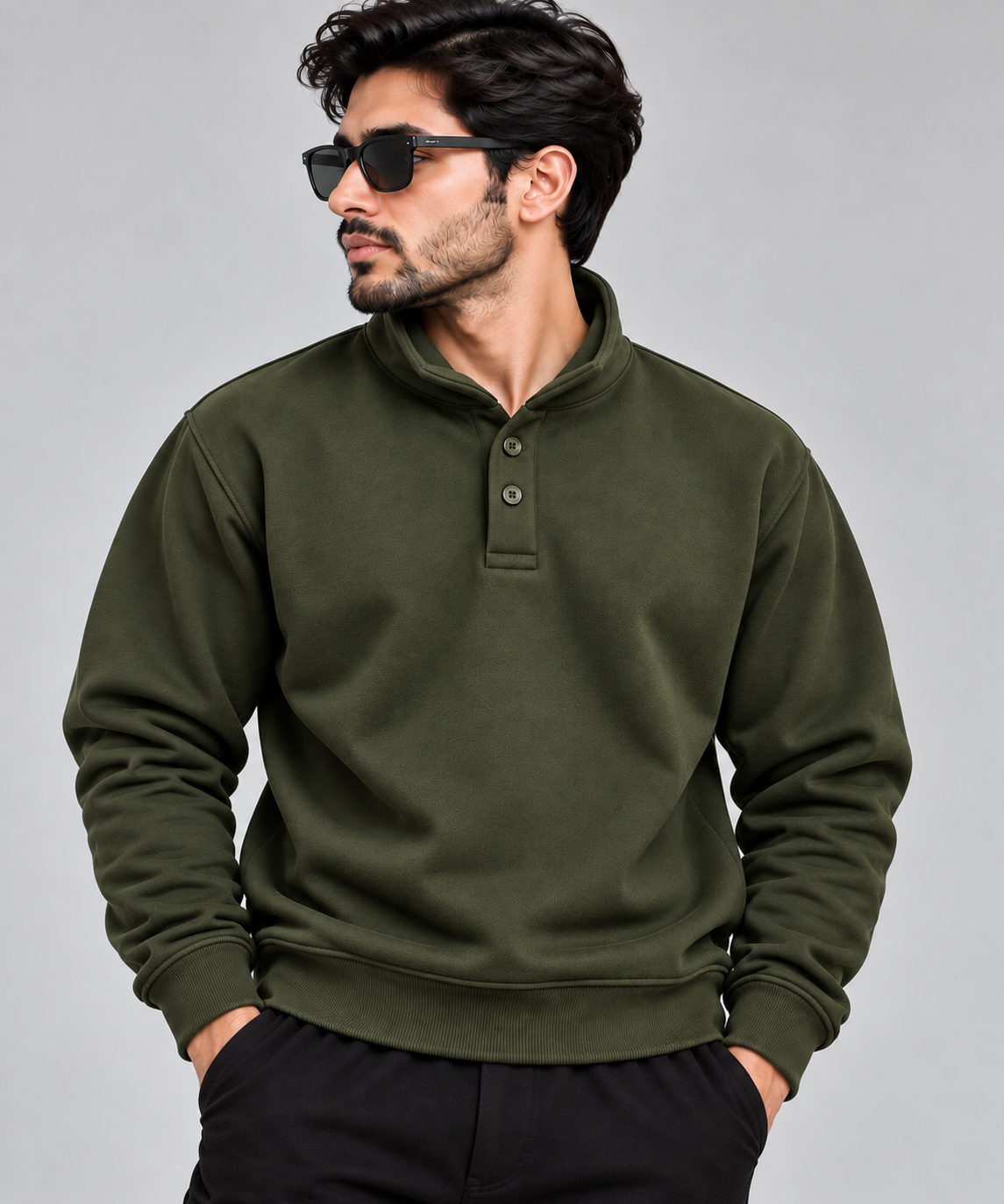 NAUTICON PREMIUM WINTER POLO MEN IN OLIVE
