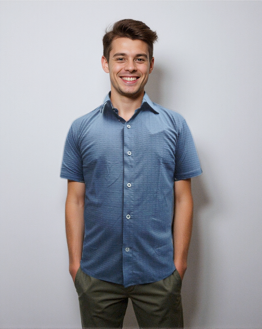 Nauticon Summer Jacquard Shirt for Men | Navy Poly/Plus | Lightweight & Stylish