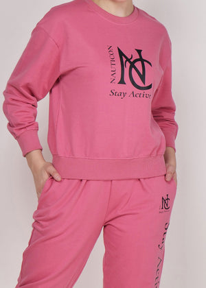 WOMEN WINTER WEAR CO-ORD SET MATTE PINK - NAUTICON