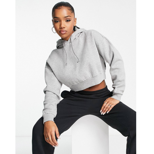 Women Cozy Crop Hoodies for Winter Grey - NAUTICON WEARABLES