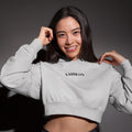 Women Cozy Crop Hoodies for Winter Grey Stay Active - NAUTICON