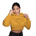 Women Cozy Crop Hoodies for Winter Radiant Mustard - NAUTICON